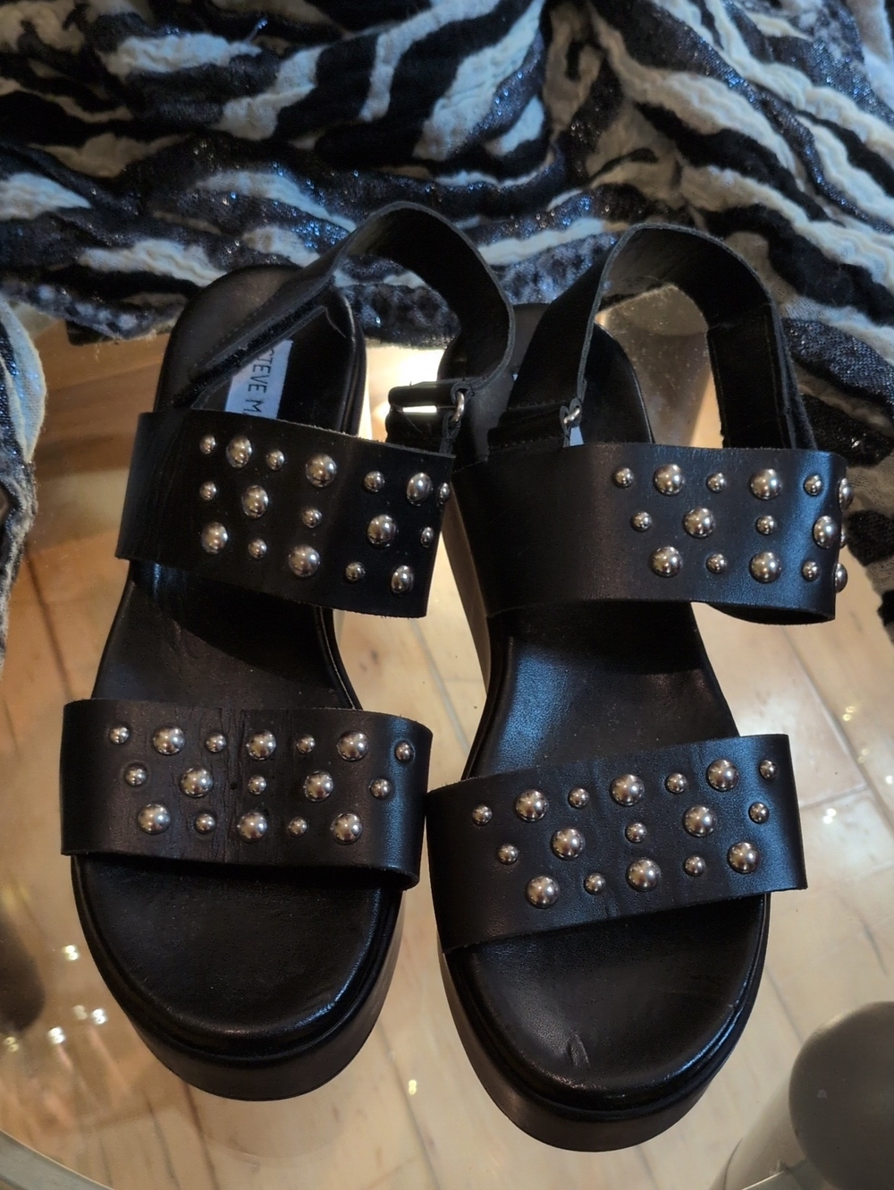 Steve Madden Wedge Sandals with Silver Studs